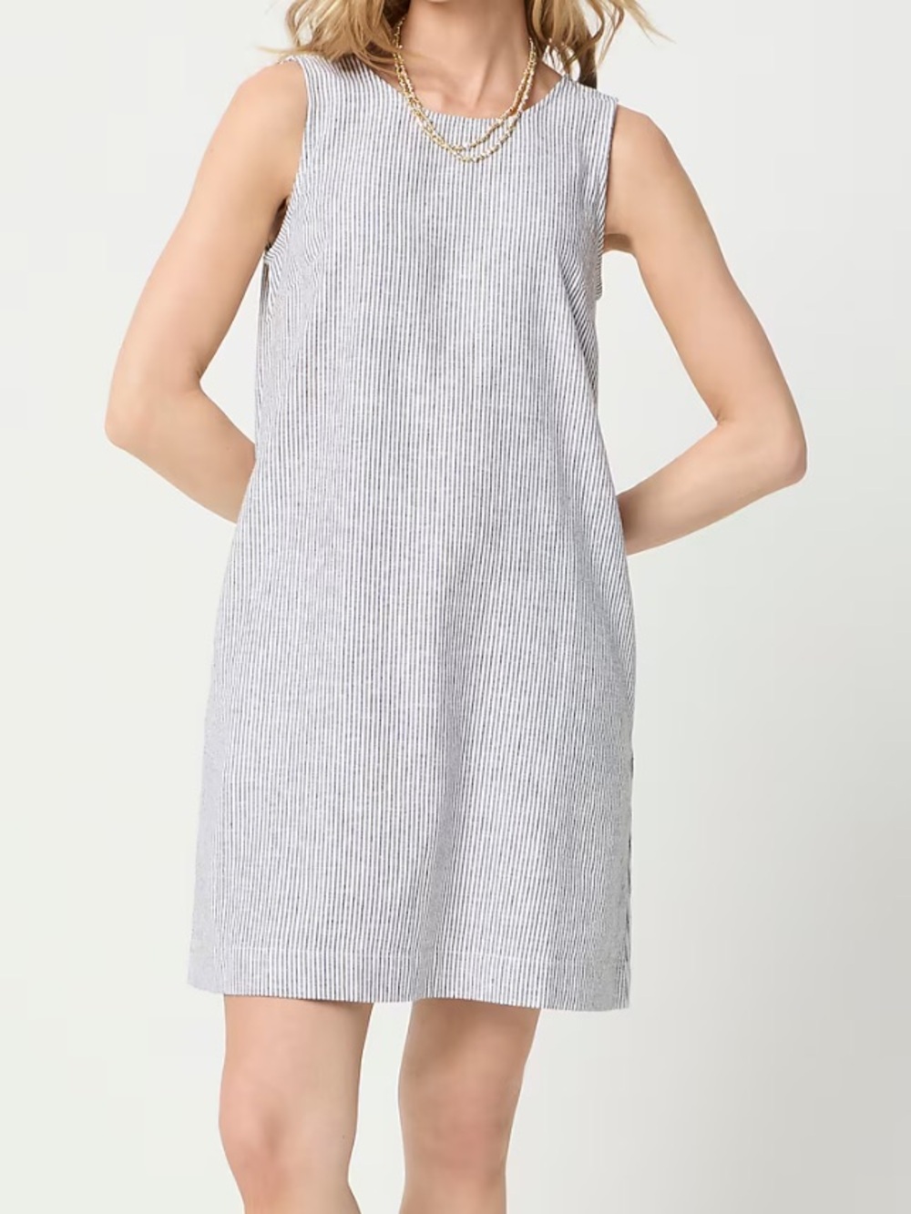 Jcrew striped linen dress